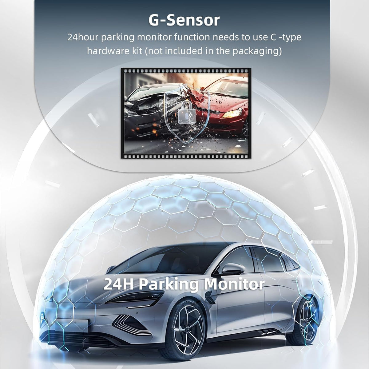 3 Channel Dash Cam Front and Rear Inside, Triple Dash Camera for Cars, 2.5K UHD Dash Cam, 3.18" IPS Large Screen, IR Night Vision, 24/7 Recording Parking Mode Monitor, Free 64G SD Card