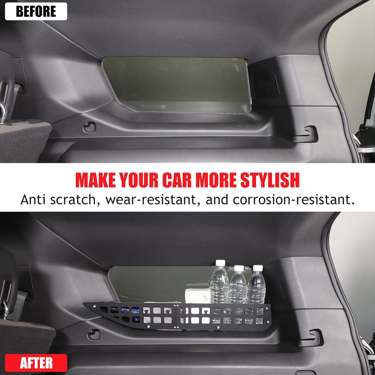 for Hummer EV Accessories Trunk Side Rack Cargo Storage Modular Shelf for 2024 2025 2026 Hummer EV SUV Trunk Organizer Rear Side Window Left and Right Multifunctional Storage Basket Bag (2PCS)