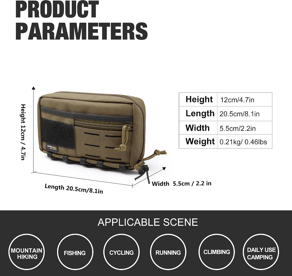 Mardingtop 600D/Cordura Tactical Molle Utility Pouch, Small Military Admin EDC Tool Organizer Bag