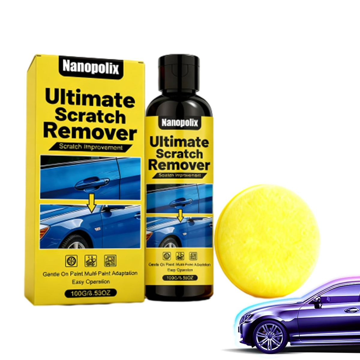 Scratch Remover, Quick Fix Removal Paste for Deep Scratches, Car Scratch Remover Kit, Quick Repair Scratches and Restore Shine, All Paint Colors Polishing Kit (1pcs)
