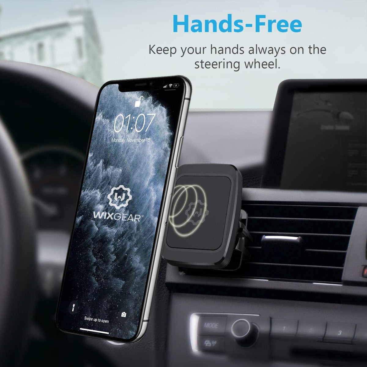 Magnetic Phone Car Mount, [2 Pack] Air Vent Car Phone Mount Holder, Phone Holder for Car with Twist-Lock Base, Compatible with All Smartphones
