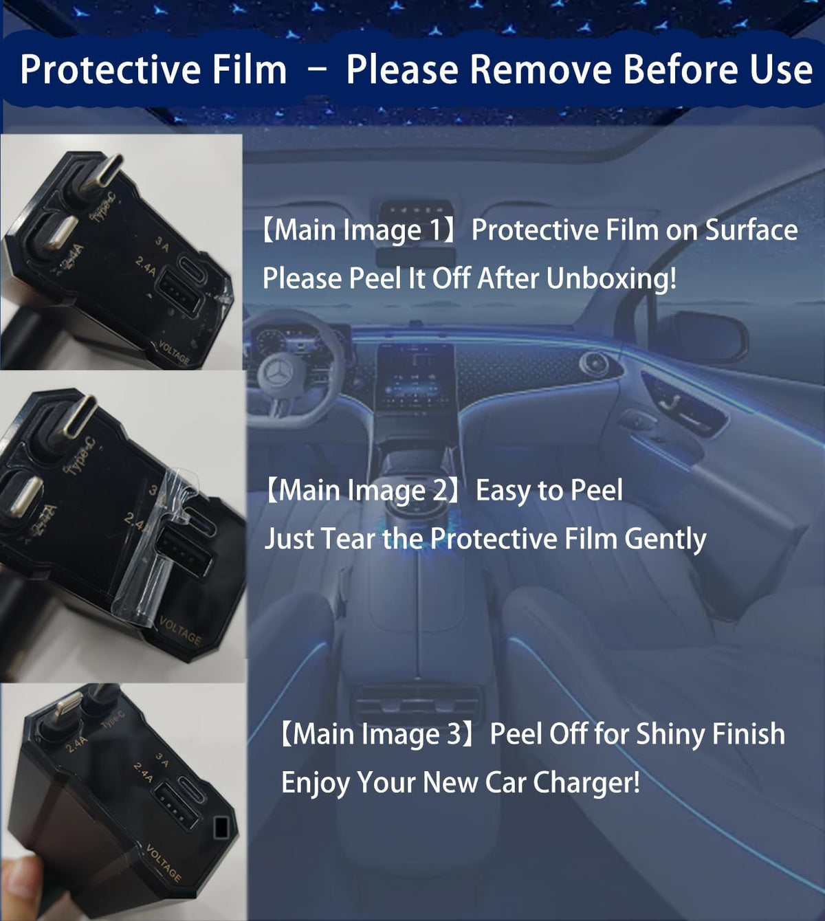 Retractable Car Charger, 4 in 1 Fast Car Charging USB C