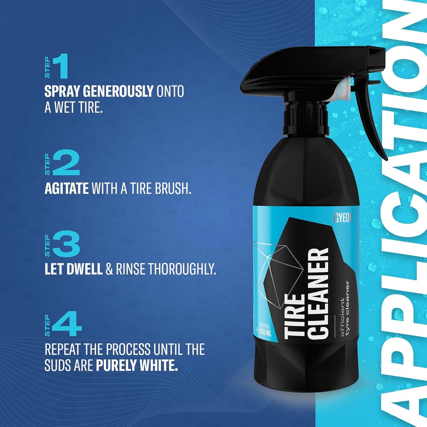 Gyeon Tire Cleaner Advanced Rubber Cleaner For Tires Trim Mats Restores Deep Clean And Preparation Removes Embedded Dirt Grime Dressing Residue Long Lasting Results Detailing Essential
