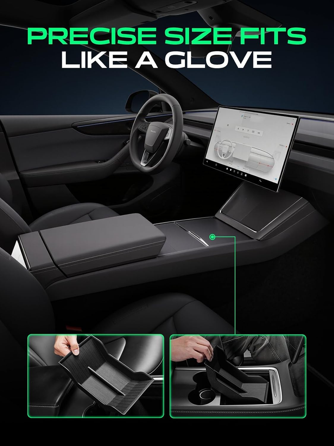 YHTAUTO Center Console Lower Bottom Organizer for Tesla Model 3 2021-2023