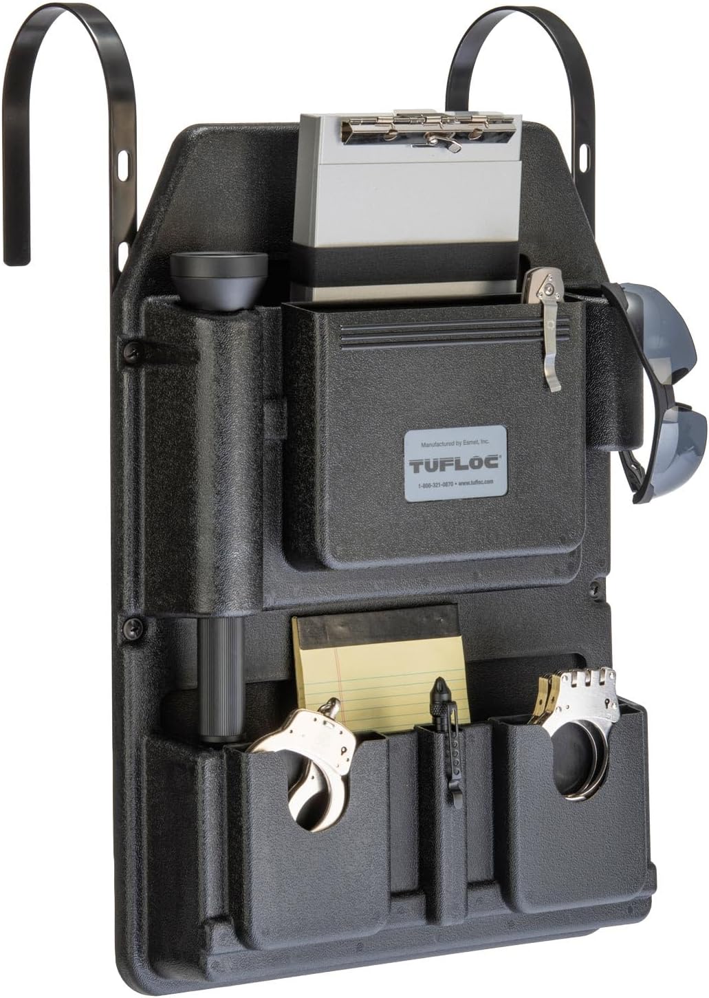 Front Seat Organizer for Police and Law Enforcement Vehicles - Keeps Gear Secure and Readily Accessible, Neater than a Patrol Bag, Low Profile, Stays Out of the Way, Adjusts to Any Passenger Seat