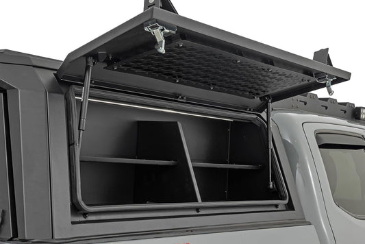 Rough Country Modular Bed Cap Passenger Side Shelf Bin - Add-On Storage Organizer with LED Lighting for Toyota Tacoma (2016–2023) RC Bedcap