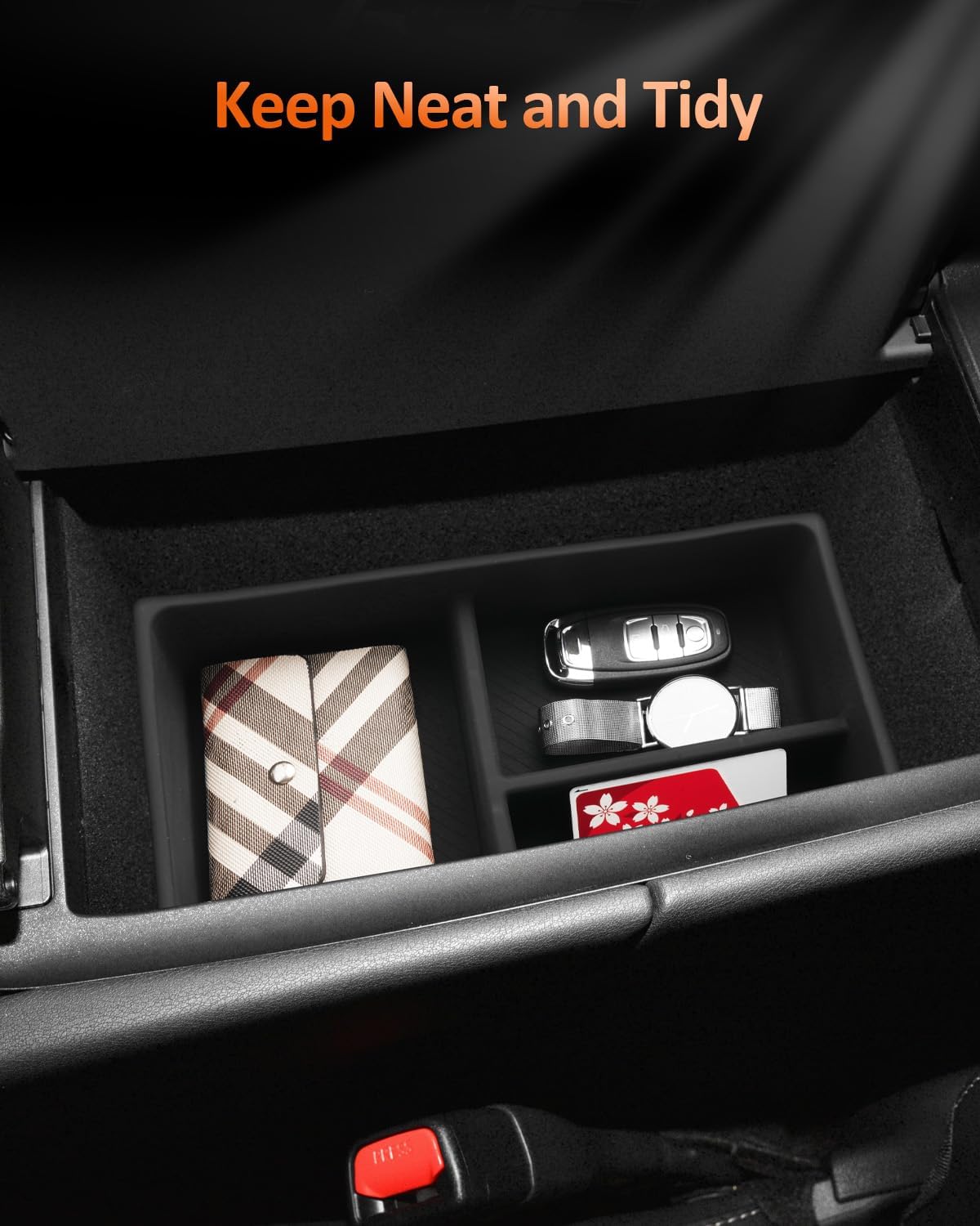 CDEFG Dual-Layer for 2023-2026 Lexus RX 350 Center Console Organizer Tray- RX 5nd Generation Fits All Models Accessories Silicone Armrest Storage Middle Console Insert