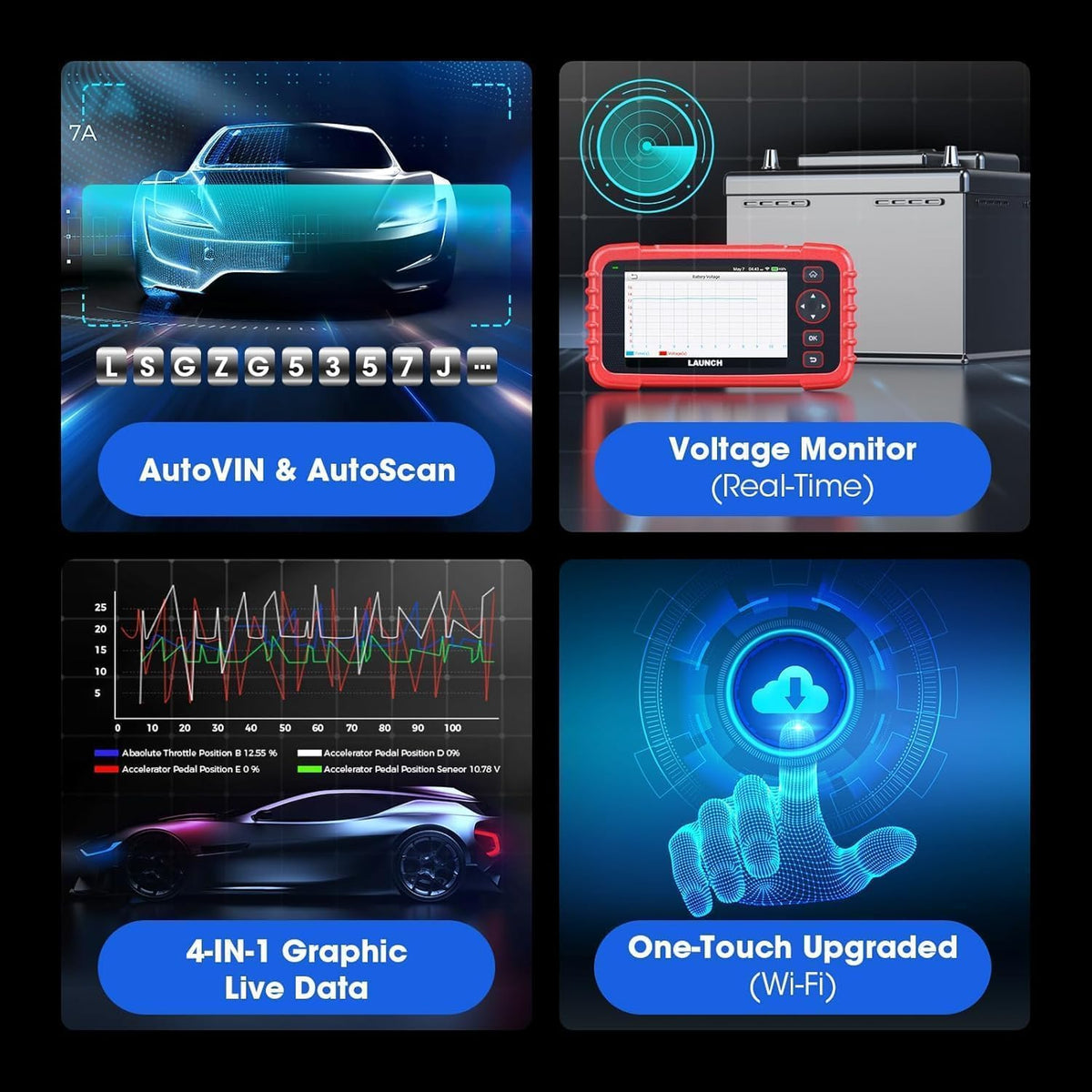 Launch CRP123X V2.0 Elite OBD2 Scanner Lifetime Free Upgrades for All Cars