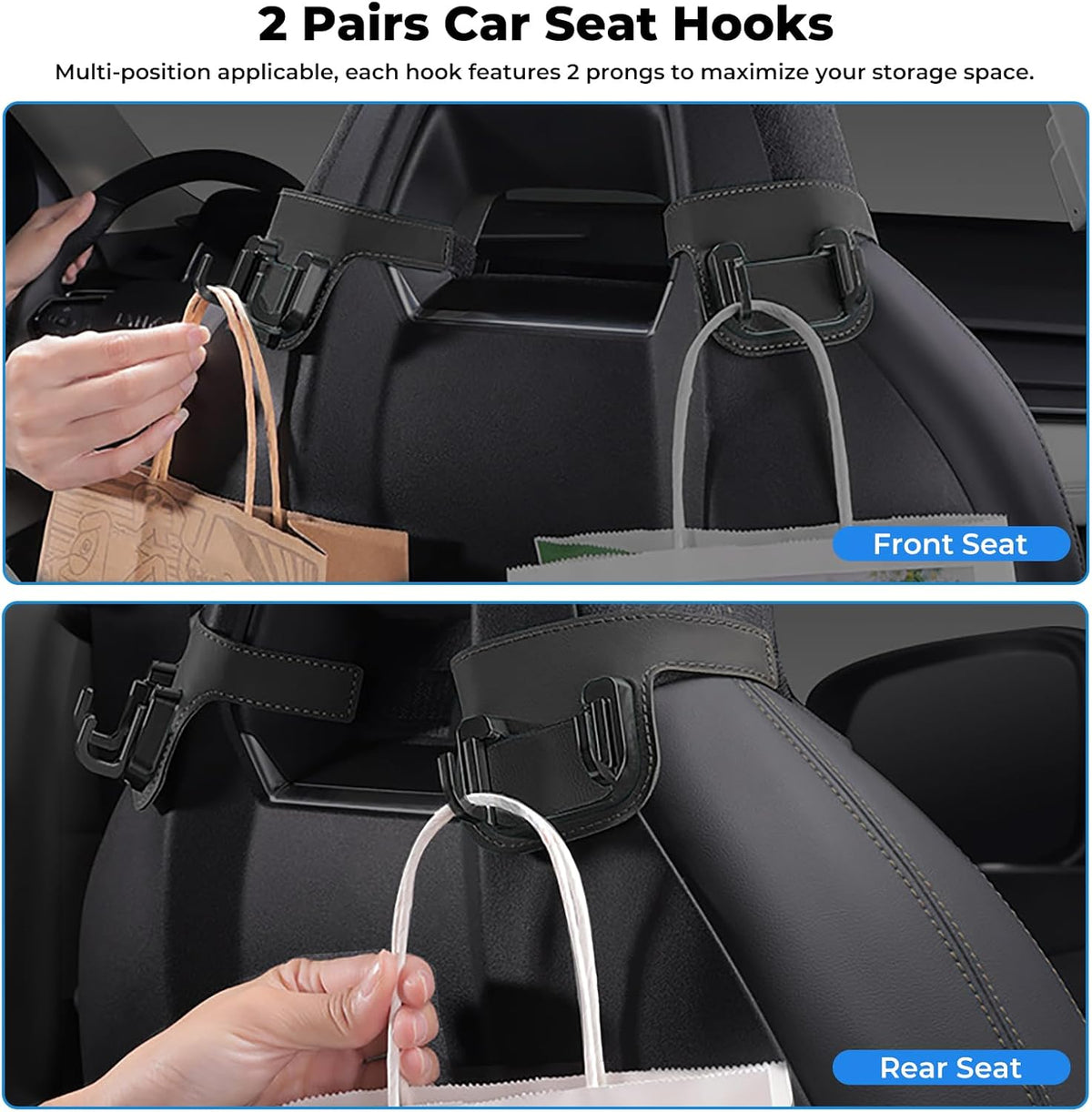 2PCS Car Hooks Universal for Sport Seat Back Headrest