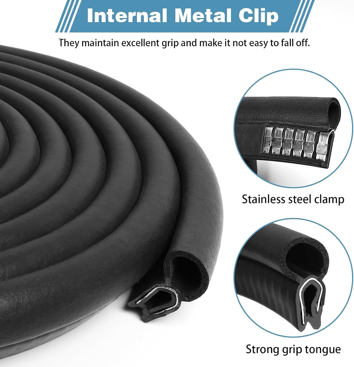 DGSL Car Door Seal Strip, Door Weather Stripping with Top Bulb Automotive Weather Stripping for Cars, Boats, RVs, Trucks, and Home Applications (20Ft)