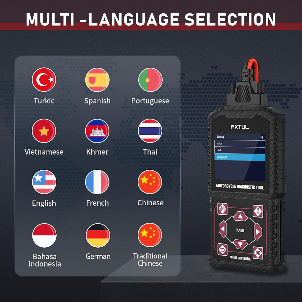 M3-A Motorcycle Diagnostic Tool for Honda, Kawasaki and Yamaha