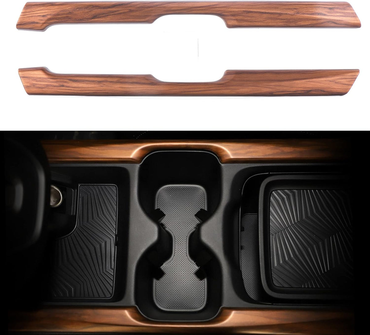 AntBooBoo for Honda CRV 2017 2018 2019 Center Consoles Original Car OEM Style Water Cup Holder Panel Cover Stripe Trims for CR-V Peach Wood Grain