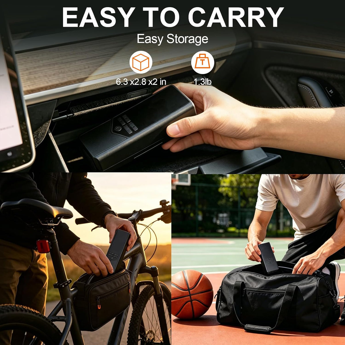 7500mAh Tire Inflator Portable Air Compressor 150PSI Air Pump for Car Tires