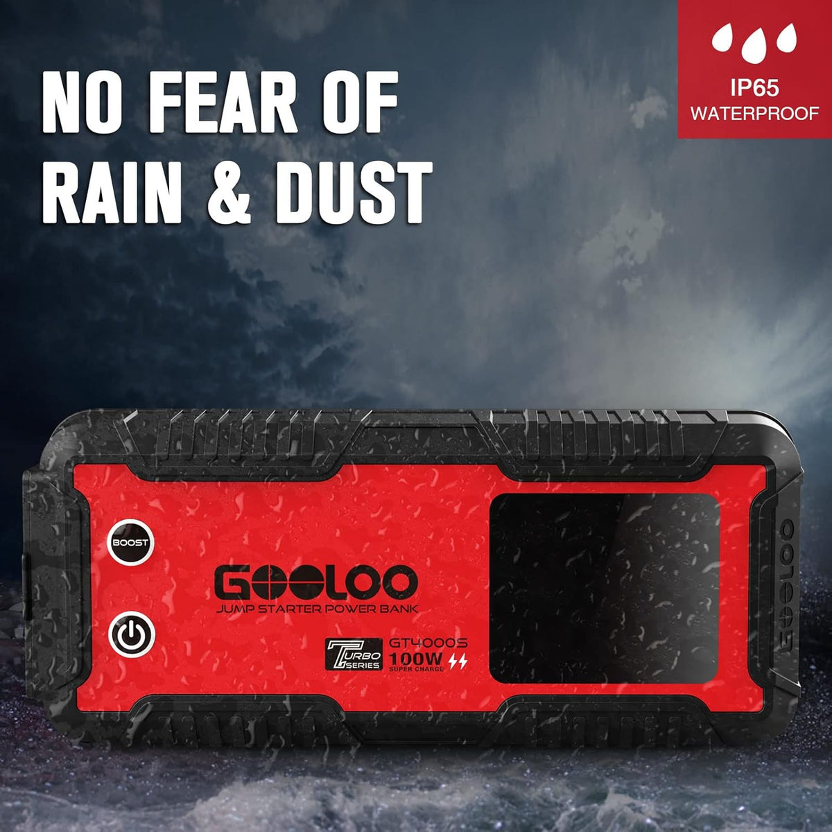 GOOLOO GT4000S 12V 4000A Peak Jump Starter with 100W Two-Way Fast Charging