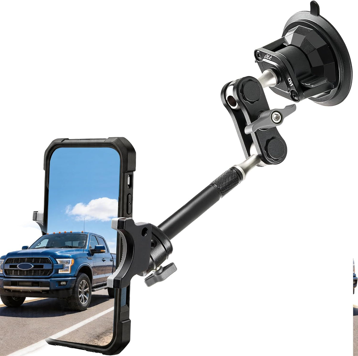 Semi Truck Phone Mount for Drivers, 360° Anti-Shake with Extension Rod