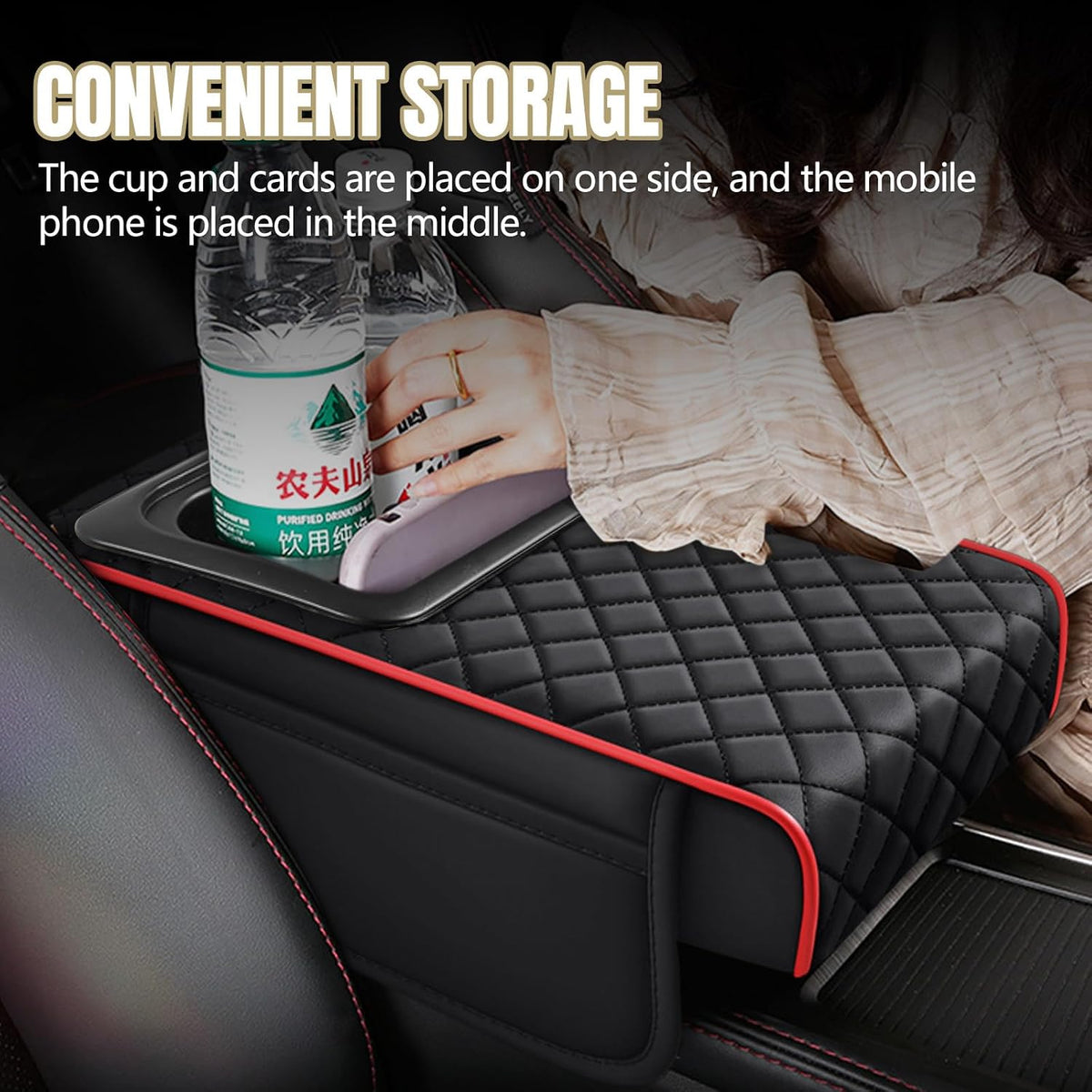 Hovom Car Center Console Cover, 4 in 1 Memory Foam Armrest Pillow