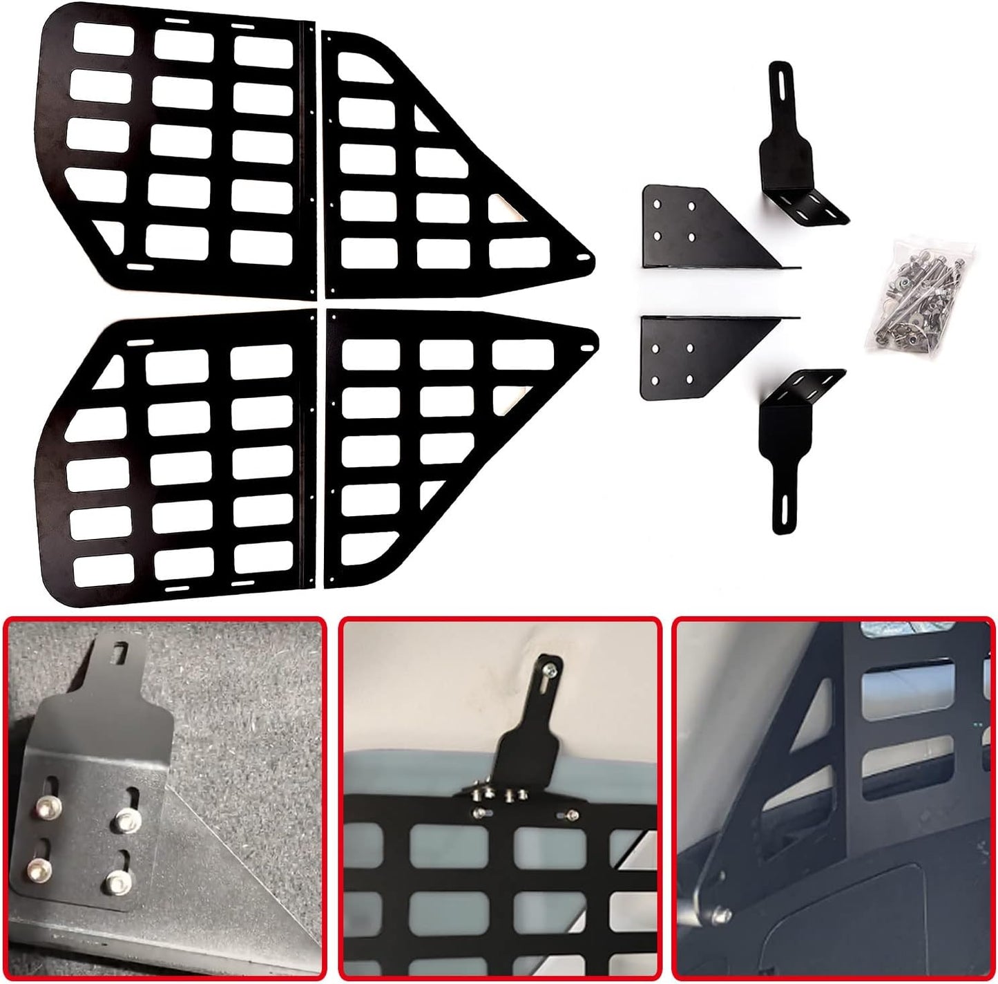 Rear Window Molle Panel Modular Storage Panel System Compatible with 2010-2024 Toyota 4Runner, Rear Cargo Luggage Storage Carrier