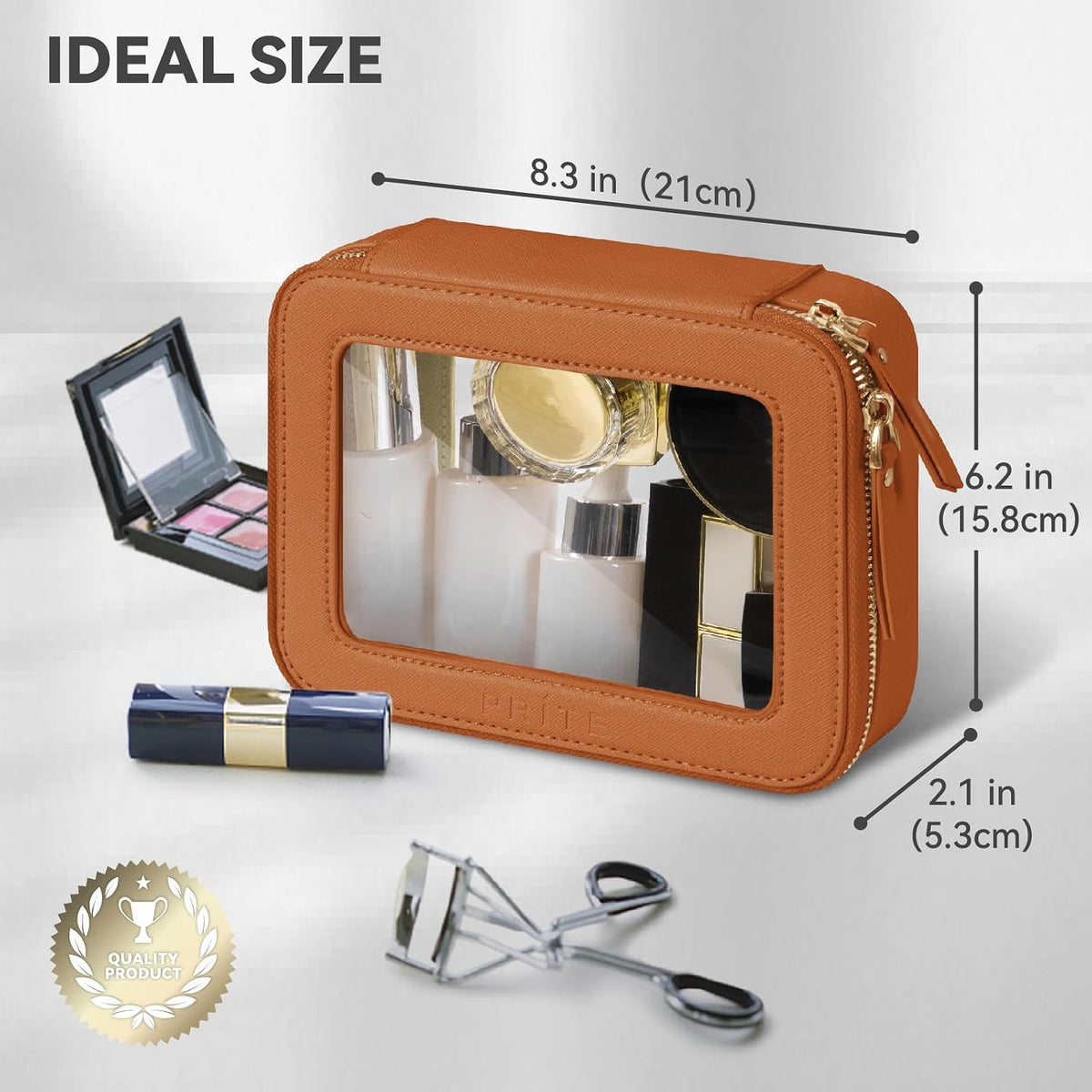 Prite Clear Makeup Bag Travel Cosmetic Organizer Toiletry Case for Women