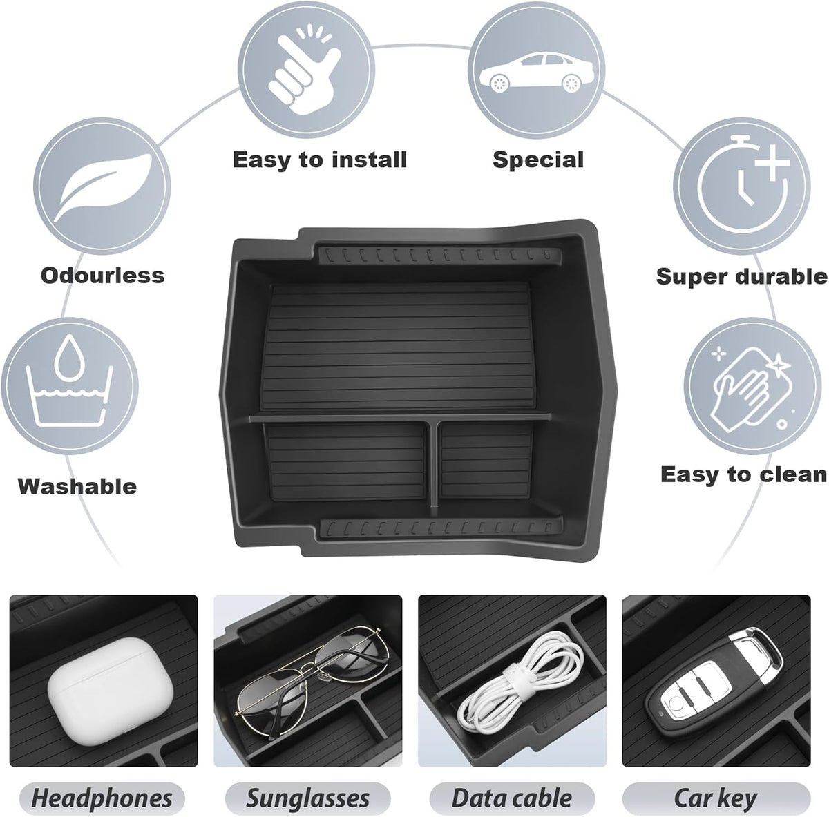 SKTU for 2025 2026 Subaru Forester Accessories Center Console Organizer for 2025 2026 Subaru Forester (Base/Premium/Sport/Limited/Touring) Console Tray 2025 2026 Forester ABS Middle Console Organizer
