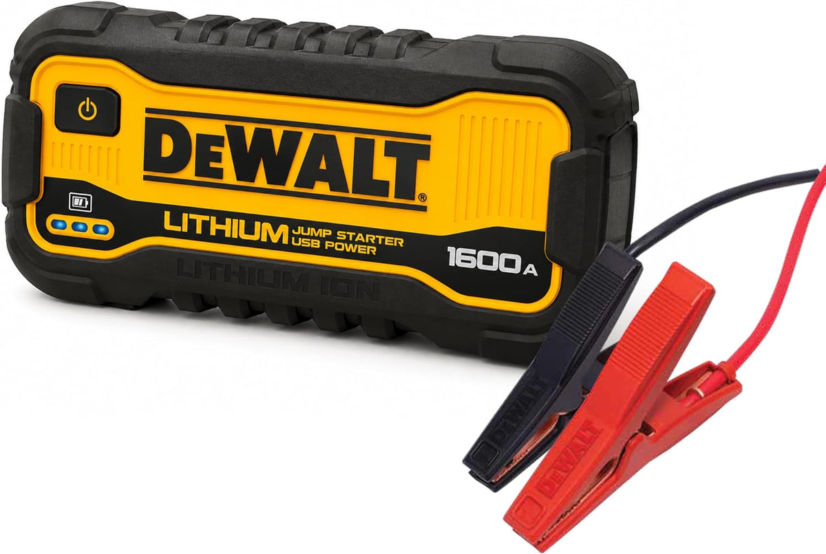 : DEWALT DXAELJ25 2500 Peak Amp Portable Lithium Jump Starter with USB-C (25W, 60W in/Out) and USB-A (15W)
