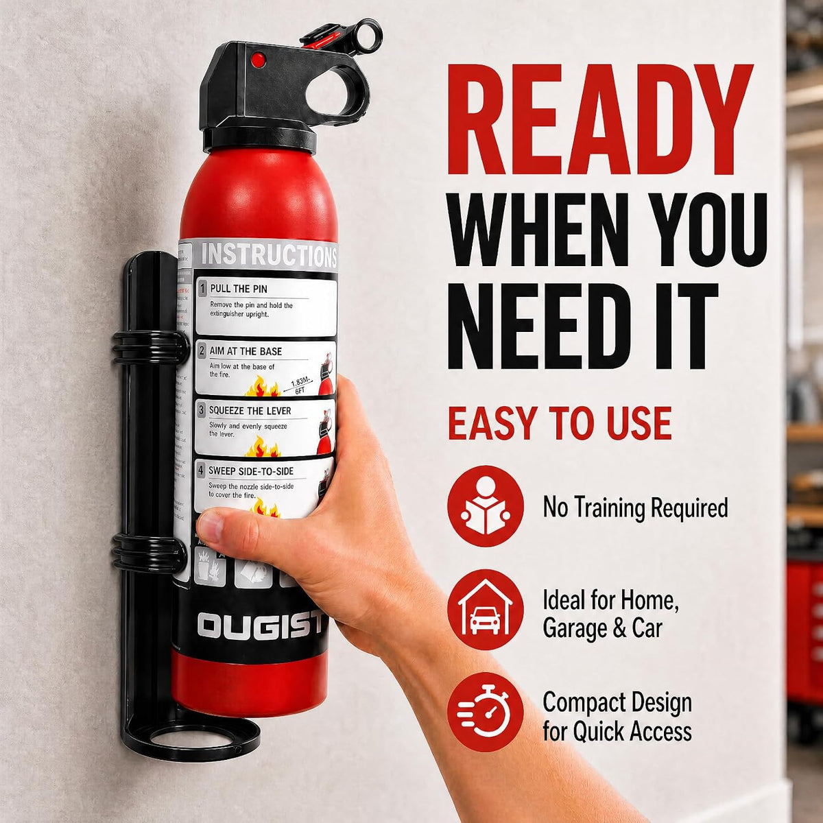 Small Fire Extinguisher for Home & Car – (6Pack, 1.32lb Each) Portable Dry Chemical Fire Extinguishing Spray | For Kitchen Grease, Electrical, Vehicle & Garage Fires, Easy to Use