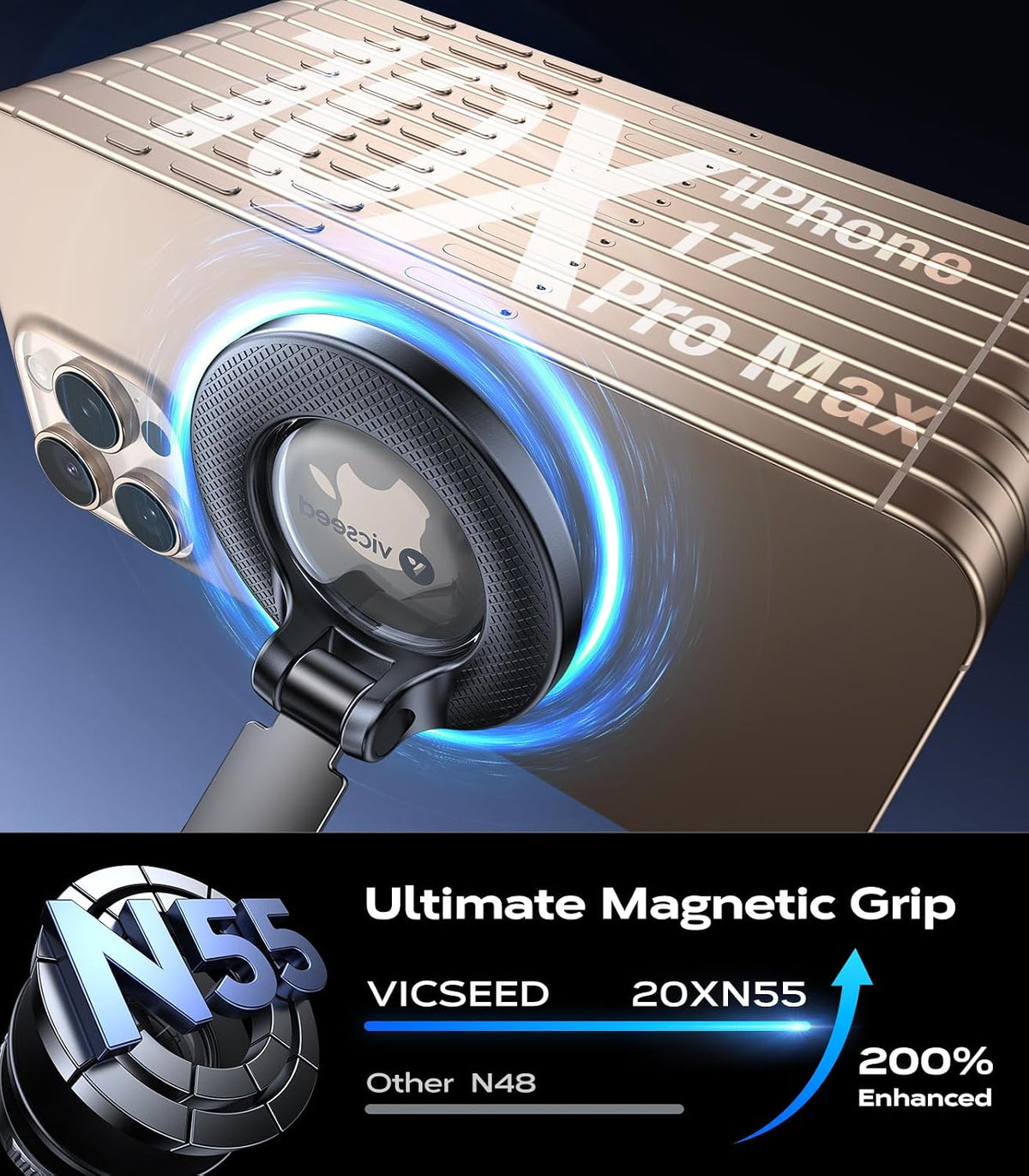 VICSEED Car Phone Holder for Magsafe Car Mount [85 LBS Strongest Suction]