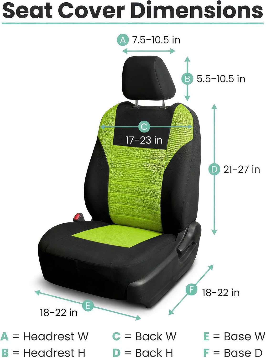 FH Group Automotive Car Seat Covers Front Set Premium 3D Air Mesh Front Seat Covers, Airbag Compatible Universal Fit Interior Accessories for Cars Trucks and SUVs - Green