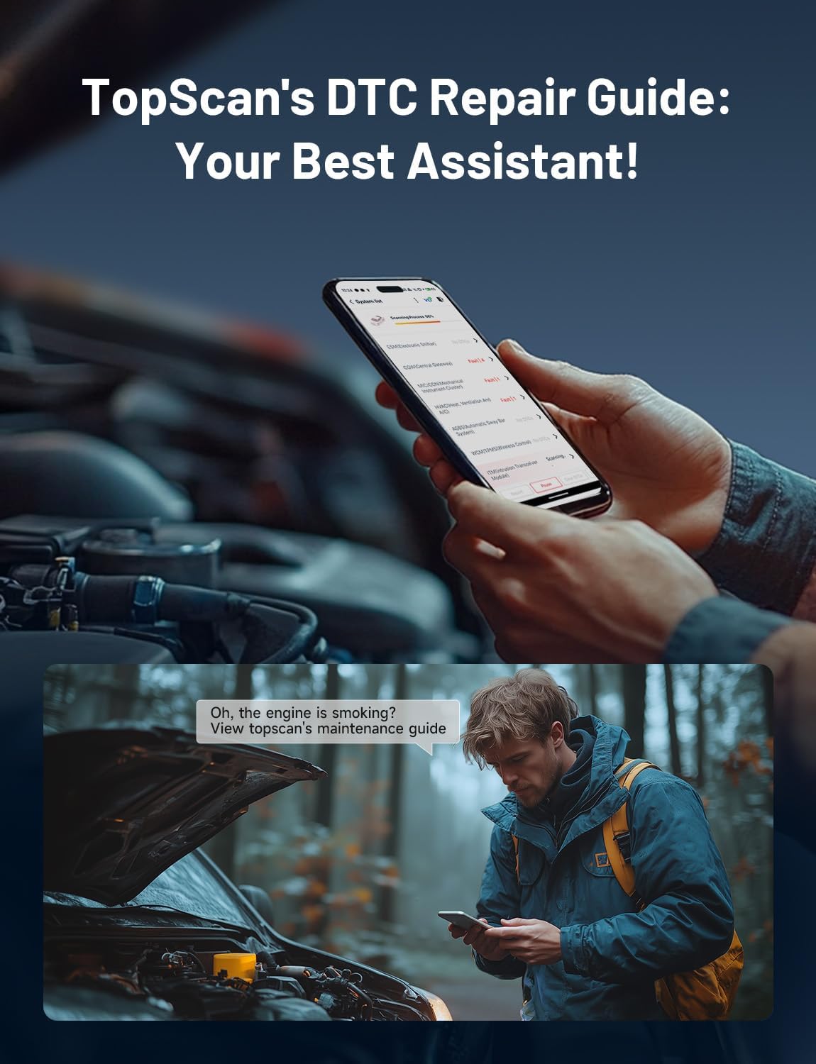 TOPDON TopScan Lite OBD2 Scanner Bluetooth, Bi-Directional All System Diagnostic Tool with AI Assistant, 8 Resets, Repair Guides, Performance Test, FCA AutoAuth & CAN-FD for iOS Android