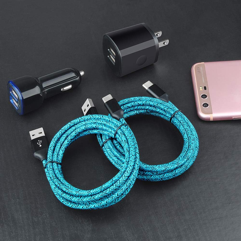 Samsung S25 Android Dual USB Car Charger, Wall Plug with Type C Charge Cable Fast Charging Cord for Samsung Galaxy A36/A56/A16 5G/S25 Ultra/S25 Plus/S24FE/S24 Ultra/S23FE/A50/A20/A15/A17/A55, 2 Pack
