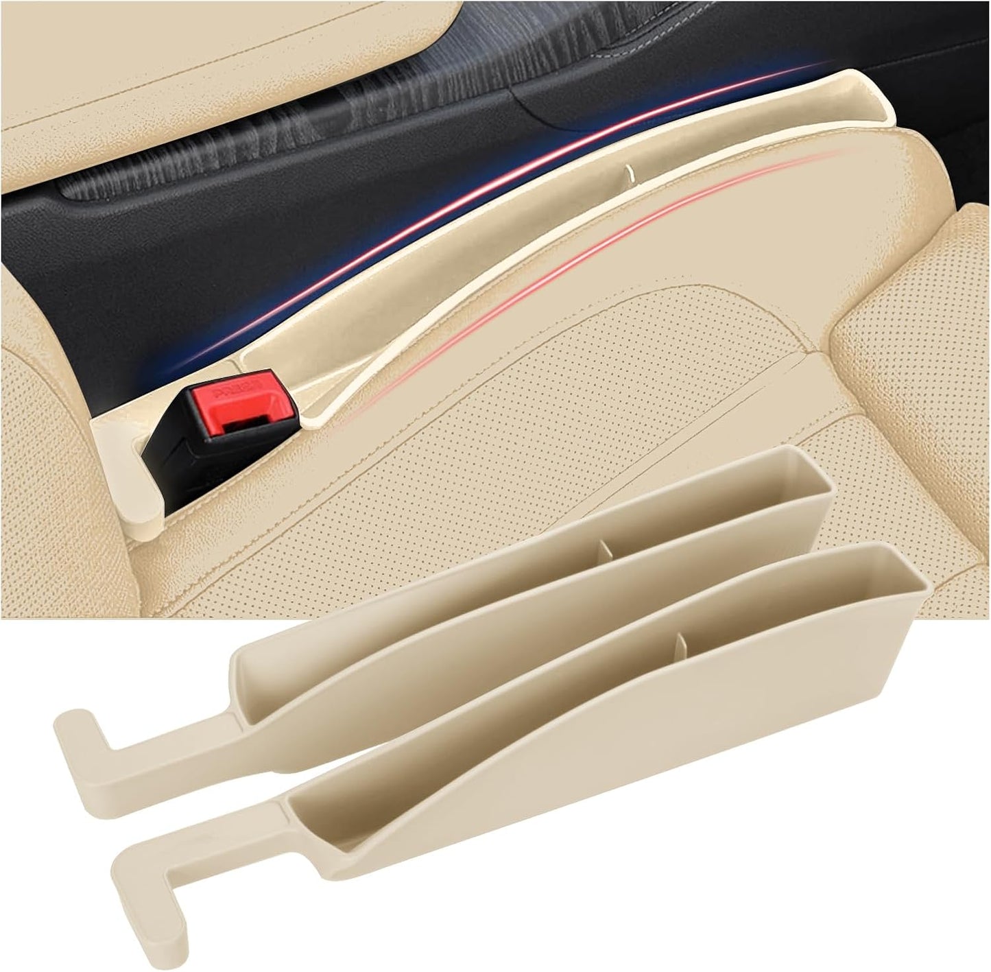 Car Seat Gap Filler, Seat Gap Organizer with Phone Holder, Car Seat Accessories, Car Organizer Fit Car SUV Truck-2PCS Black