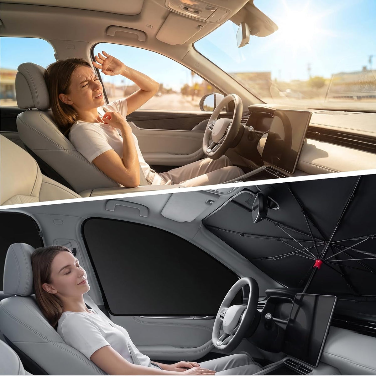 Car Window Shades & Windshield Sun Shade, Magnetic Car Sun Shade Set