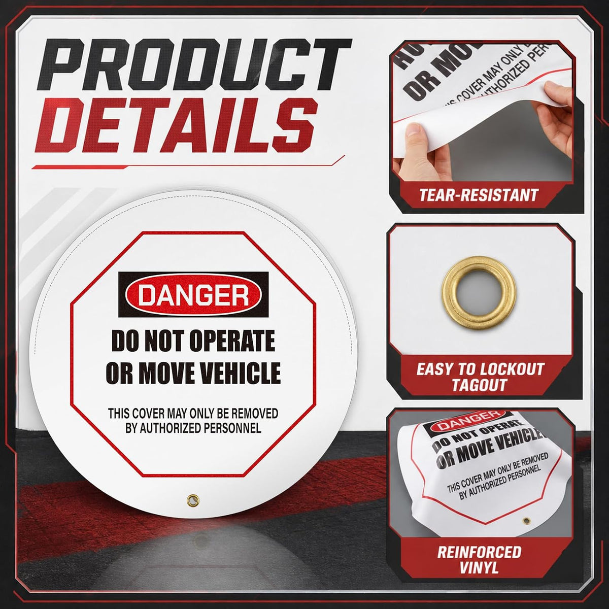 Steering Wheel Cover for Lockout Tagout, 24"