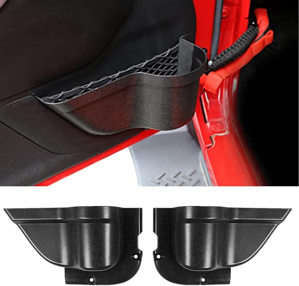 RESTBONE Compatible with Wrangler Accessories 2011-2018 Jeep Wrangler JK JKU Car 2 4 Door Passenger Storage Tray Organizer Grab Handle Accessory Box