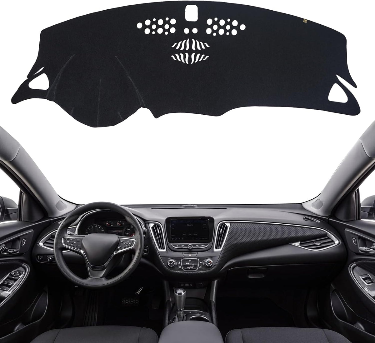 Dashboard Cover Dash Mat Fit for Chevy Malibu 2023-2016 (Without HUD Models),Car Dash Board Mat Anti-Glare Carpet,Non-Slip Pad Sunshield Protector (Black)