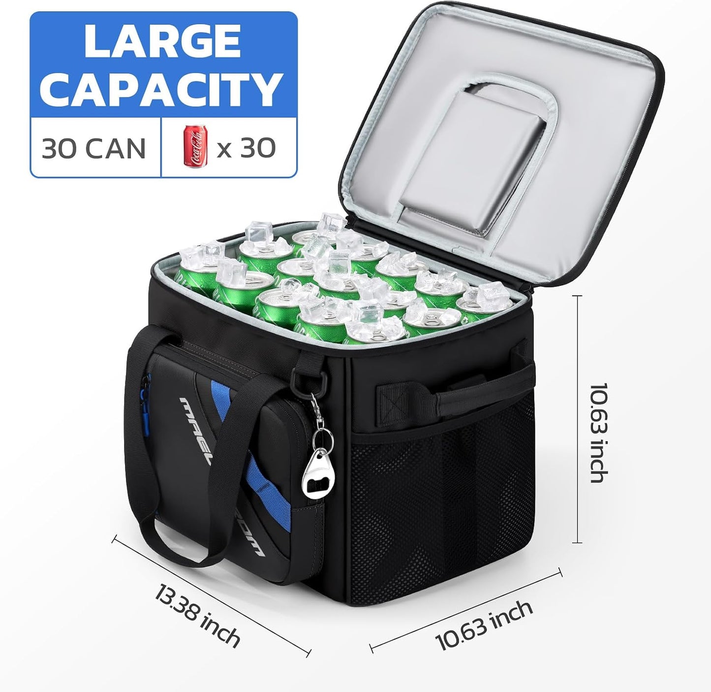 Maelstrom 30 Can Collapsible Soft Cooler Bag with Quick Access Opening | 5-layer Insulation,16h Cold, Leakproof, Waterproof, Multiple Pockets, Bottle Opener, Portable for Beach, Camping, Picnics