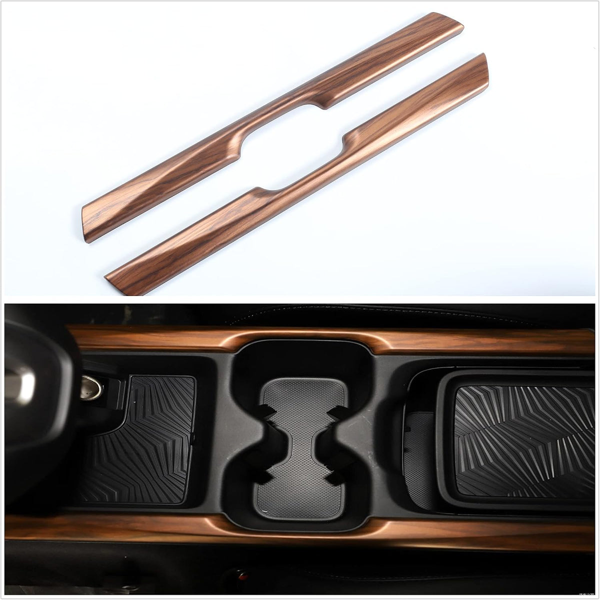 AntBooBoo for Honda CRV 2017 2018 2019 Center Consoles Original Car OEM Style Water Cup Holder Panel Cover Stripe Trims for CR-V Peach Wood Grain