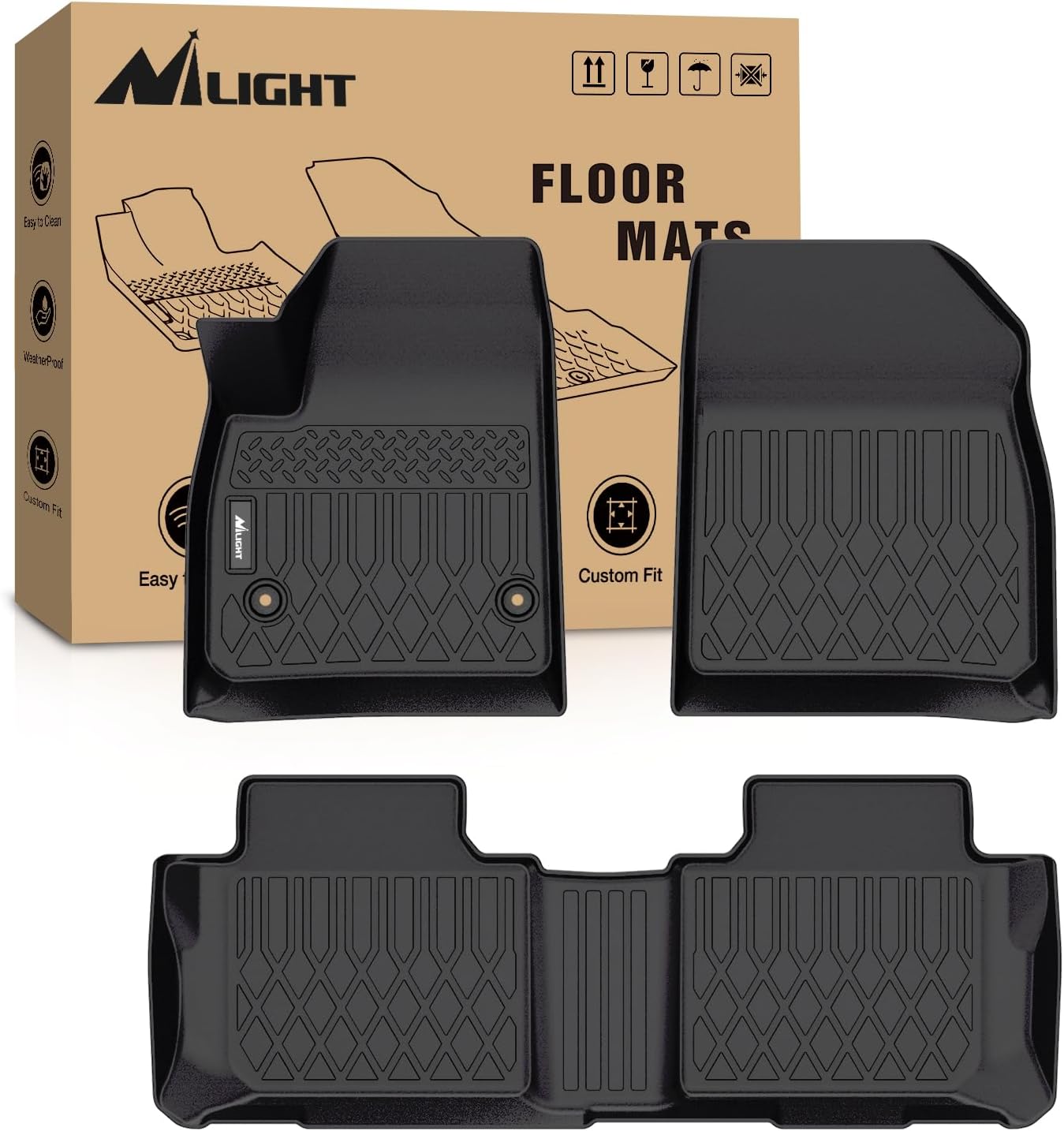 Nilight TPE Floor Mats for Chevy Silverado GMC Sierra Crew Cab 1500 2500 2500HD 3500HD 1999-2006, 2007 Silverado GMC Sierra Classic Body,2000-2006 Suburban Yukon XL Escalade ESV