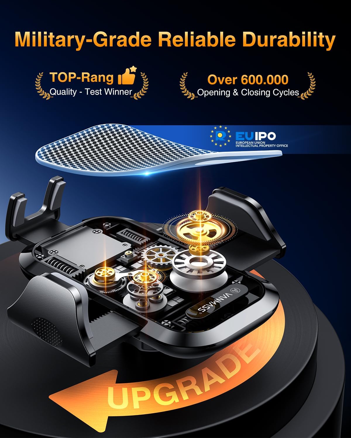 VANMASS 2026 Phone Holders for Your Car Ultimate Military-Grade Car Phone Holder Mount【Patent & Safety Certs】Upgraded Shockproof Truck Air Vent Phone Mount for iPhone 17 Pro Max 16 15 Samsung Android