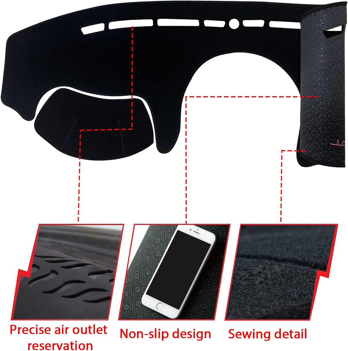 Dashboard Dash Board Cover Mat Pad Carpet Non-Slip Custom Compatible with Kia Soul 2014-2019 Protector Sun Shield