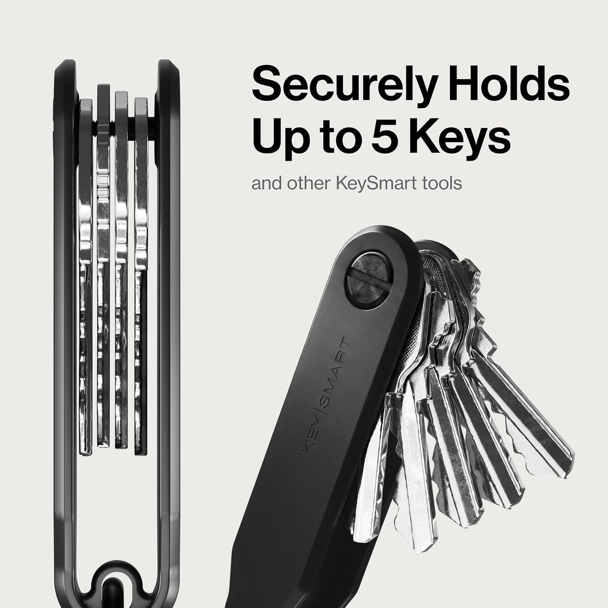 KeySmart Loop - Keychain Key Holder, FKM Silicone, Compact Key Organizer for Key Chain, Clutter-Free Compact EDC Key Chains