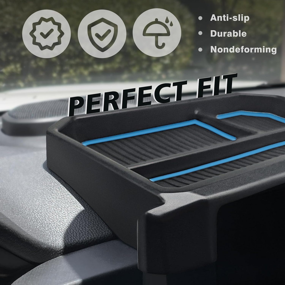 Muslogy Dashboard Organizer for 2024-2026 Tacoma/2025+ 4Runner 8-in, (Blue)