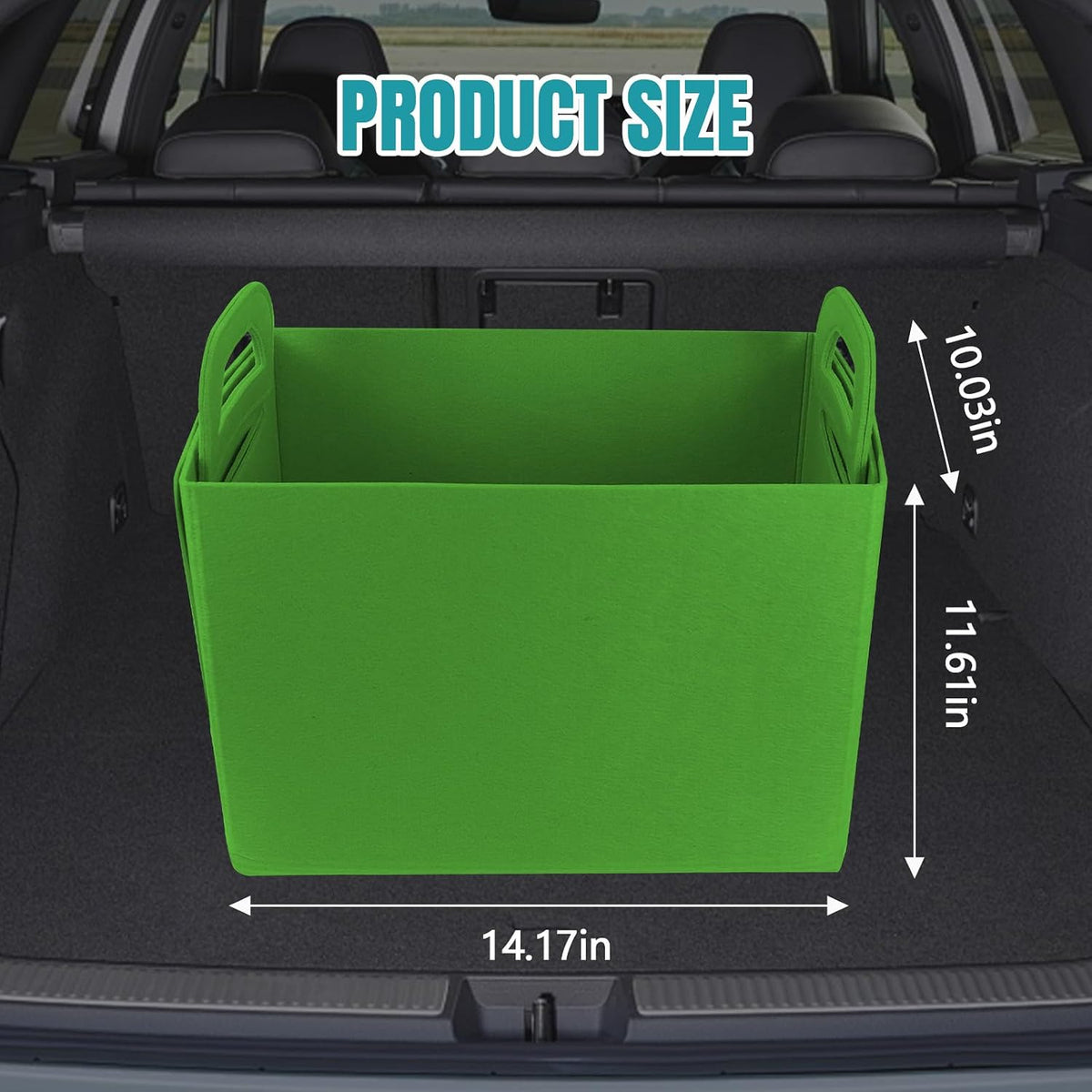Hovom 2PCS Car Trunk Organizer, Foldable Trunk Organizer for SUV, Collapsible Felt Vehicle Organizers and Storage Box, Universal Felt Storage Basket, Travel Essentials, Car Accessories (Green)