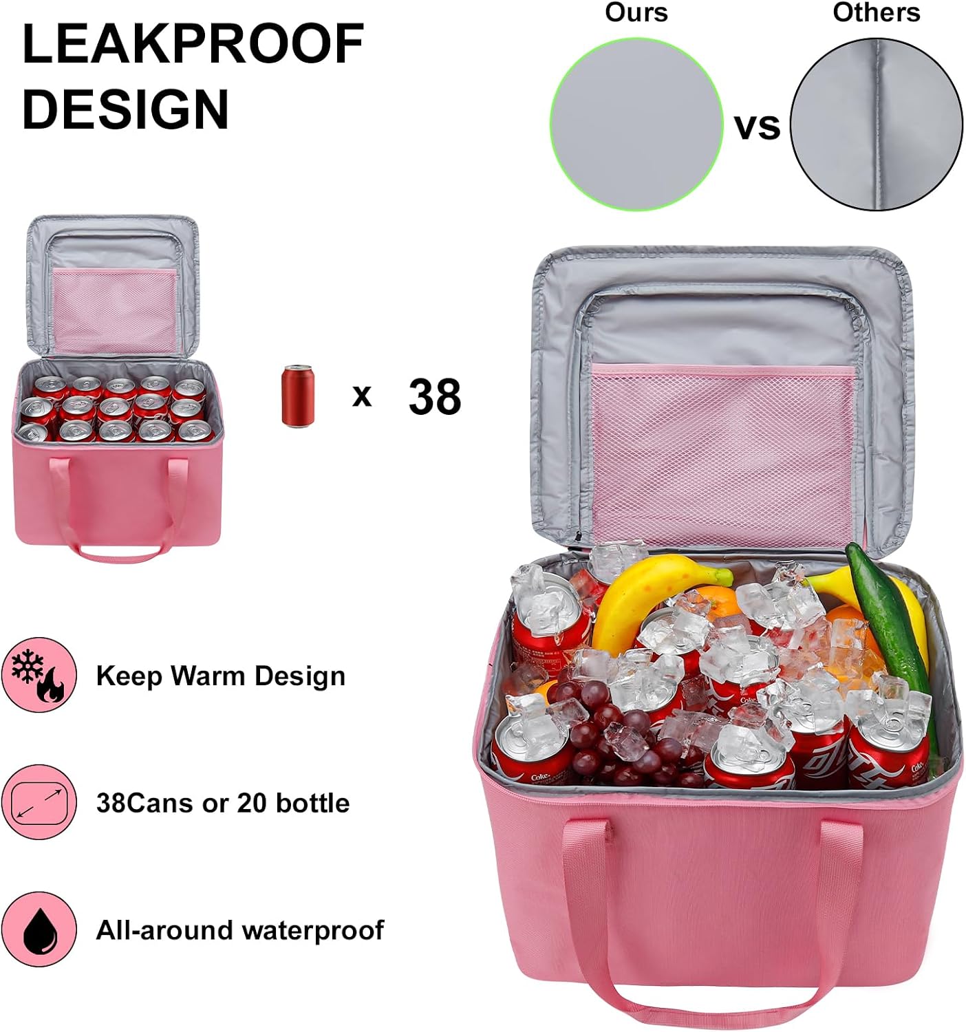 GDNasist Car Trunk Organizer and Storage with Lid & Removable Cooler Bag, Car Accessories 6 Removable Dividers for Custom Space, Collapsible Trunk Organizers Interior for SUV & Sedan, Large