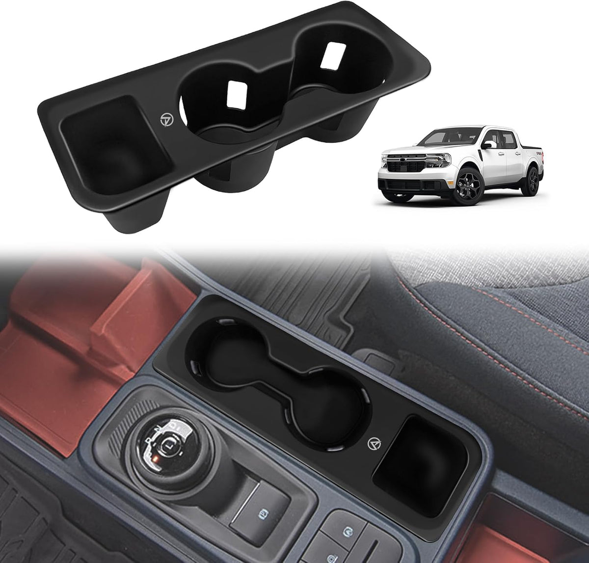Muslogy Console Front & Rear Cup Holder Inserts for 2024-2026 Toyota Tacoma
