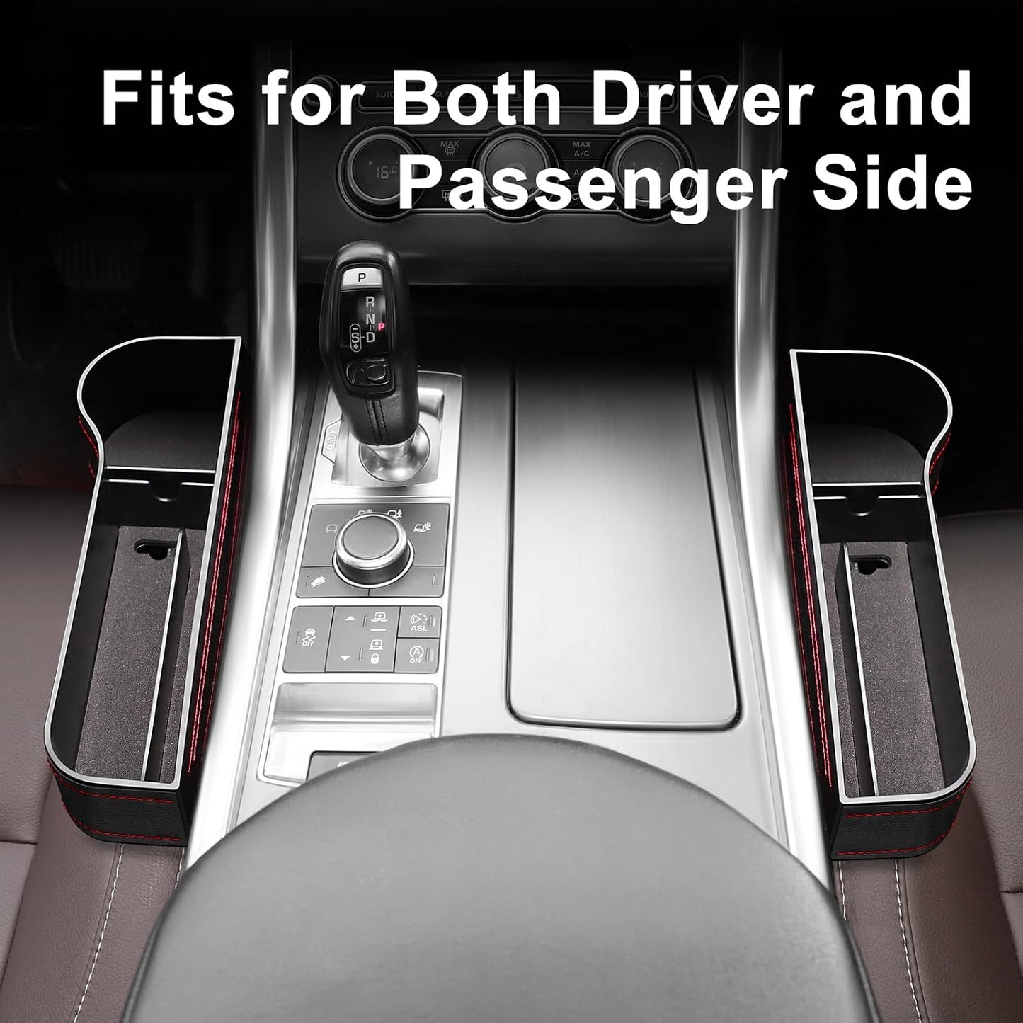 Car Seat Gap Filler, 2 Pack Car Seat Organizer with Cup Holder, Car Seat Gap Filler Organizer with 2 Seat Back Hooks for Phones, Keys, Cards, Canned Drinks, Ideal for Car storage Box