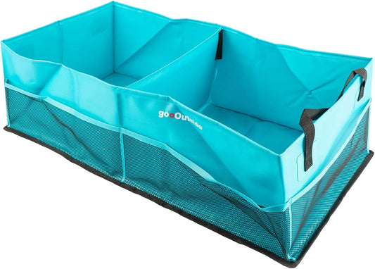 HiMagics Collapsible Waterproof Car Trunk Organizer, Soft PVC Storage Bin with Rugged PVC-Coated Fabric for SUV & Truck (Aqua Blue, PLUS)