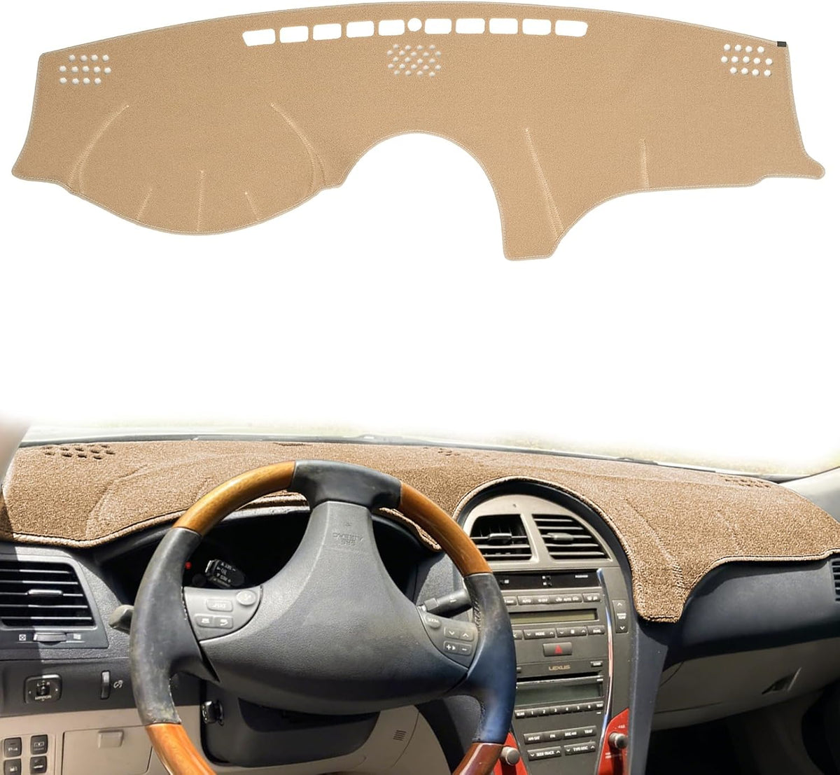 Dash Cover Mat Custom Fit for Lexus ES300 ES330 2002 2003 2004 2005 2006, Dashboard Cover Pad Carpet Protector(02-06 Black)