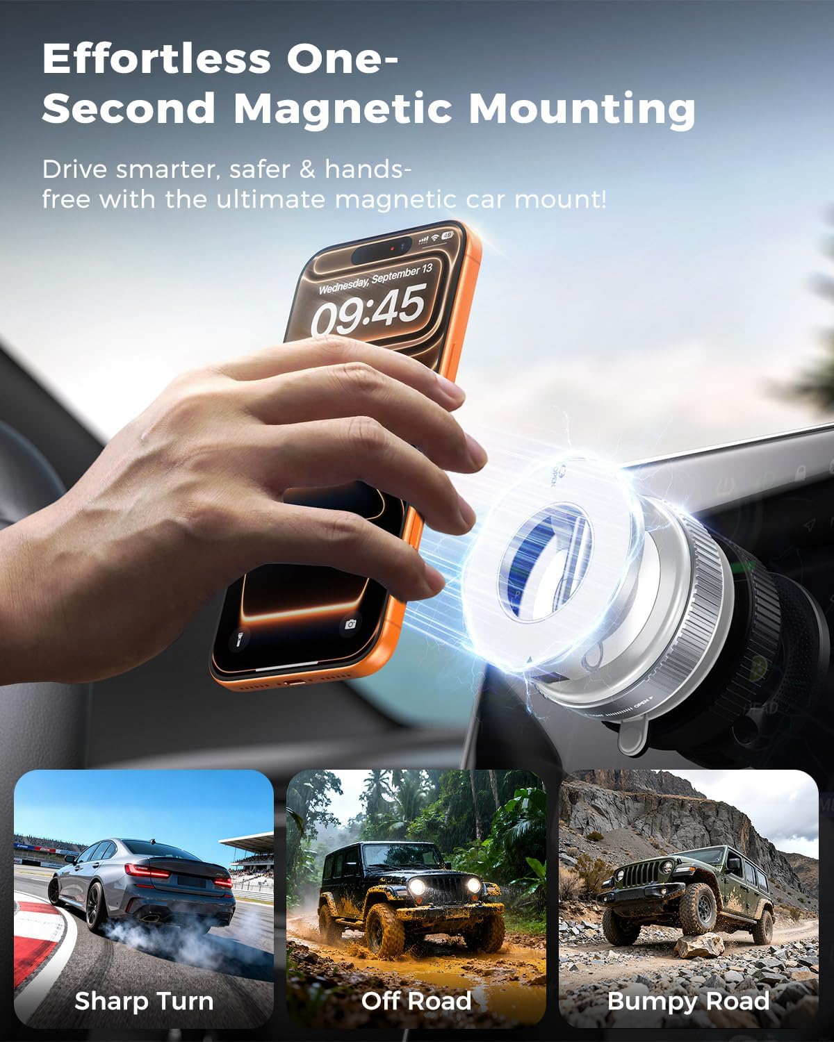 MRGLAS 2026 Upgraded for MagSafe Vacuum Car Phone Mount