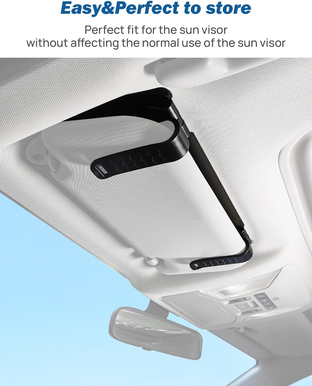 JOYTUTUS Sun Visor Extender for Cars, Polarized Sun Visor Extender Universal Sun Blocker UV400, Adjustable Visor Extension for Car Visor,Double-Clip,Anti Glare Stray Light