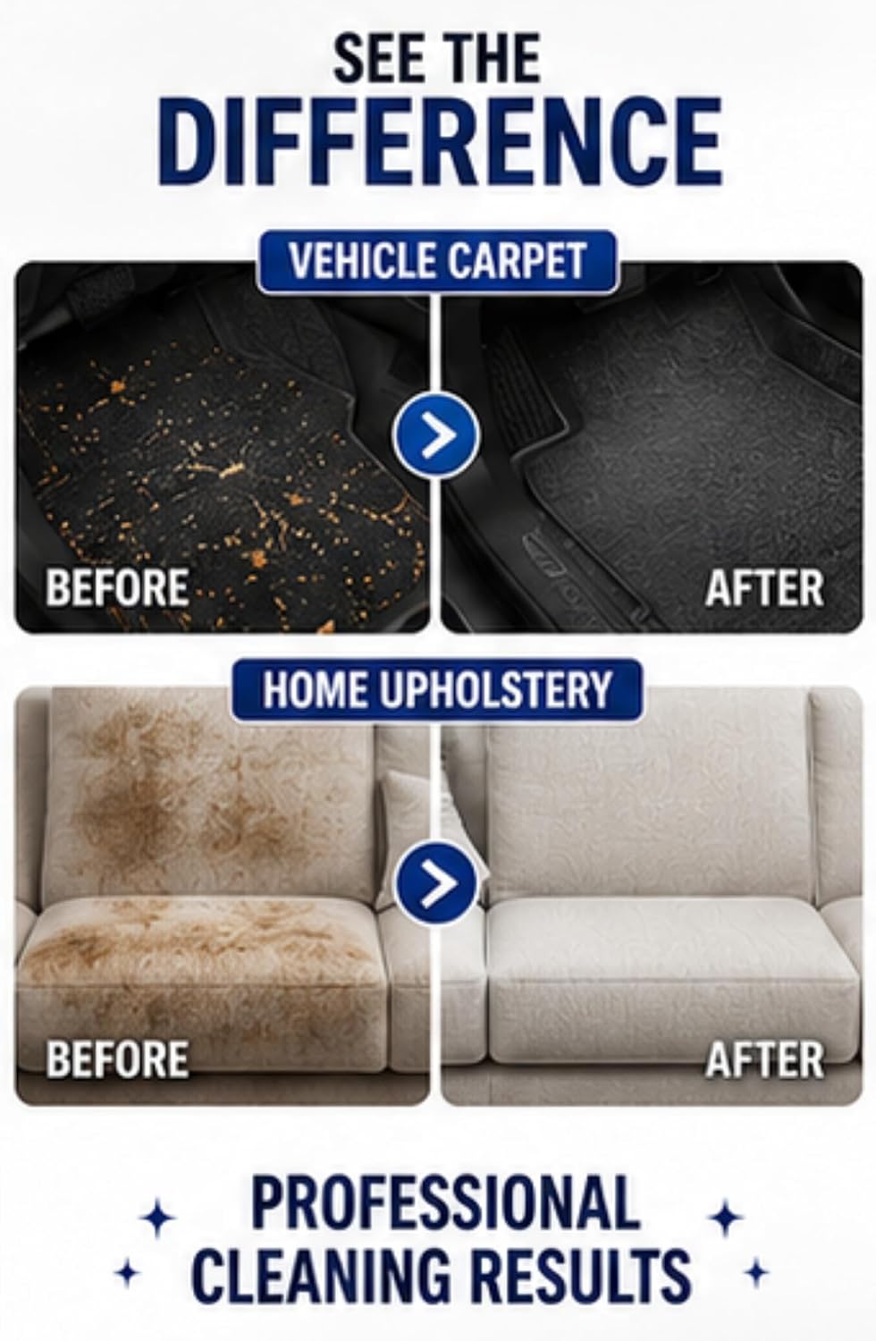 Carpet & Upholstery Cleaner, 20 oz, Foaming Formula | Odor Control, Stain Lift, Deep Clean, Fabric Care, Floor Mats, Interior Use, Furniture Care, Fast Action, Dirt Removal